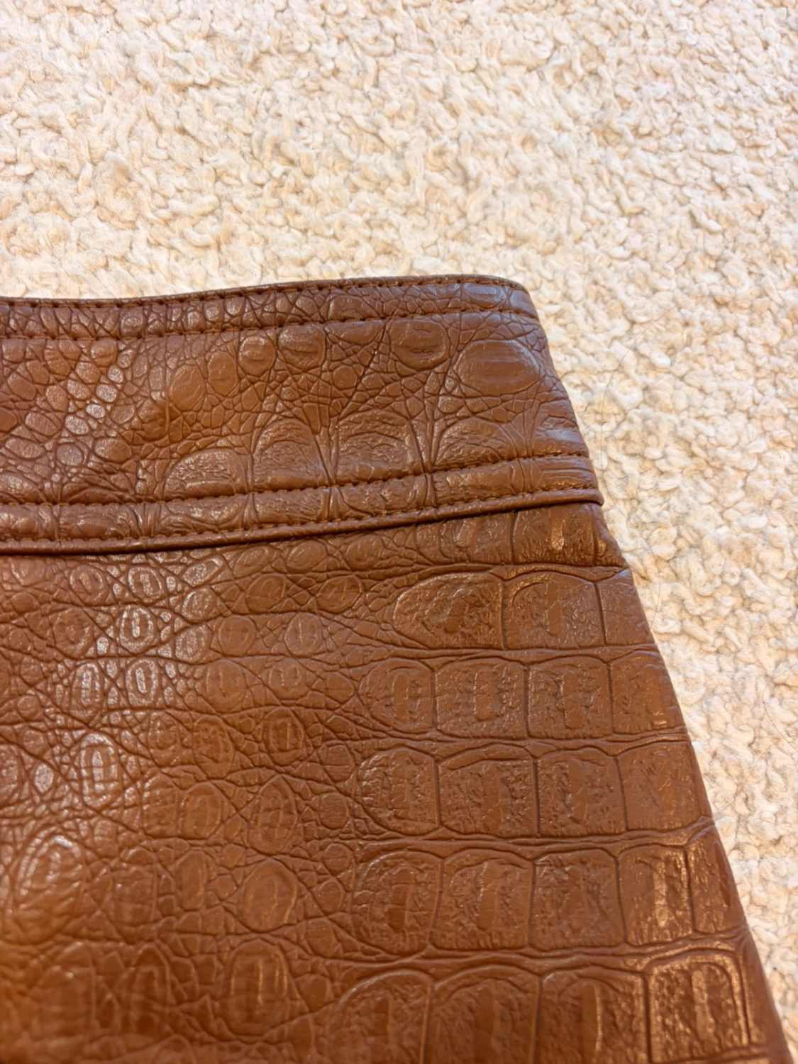 Jupe Zara Imitation Cuir Marron - Taille M