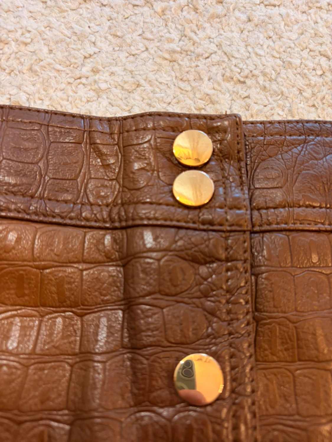 Jupe Zara Imitation Cuir Marron - Taille M