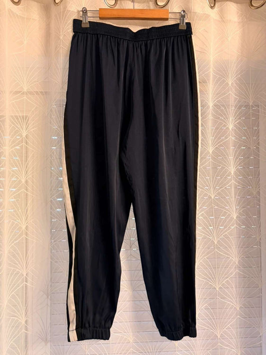 🔵 Pantalón de Chándal Zara Básico - Marino con Rayas Negras y Blancas - Talla S