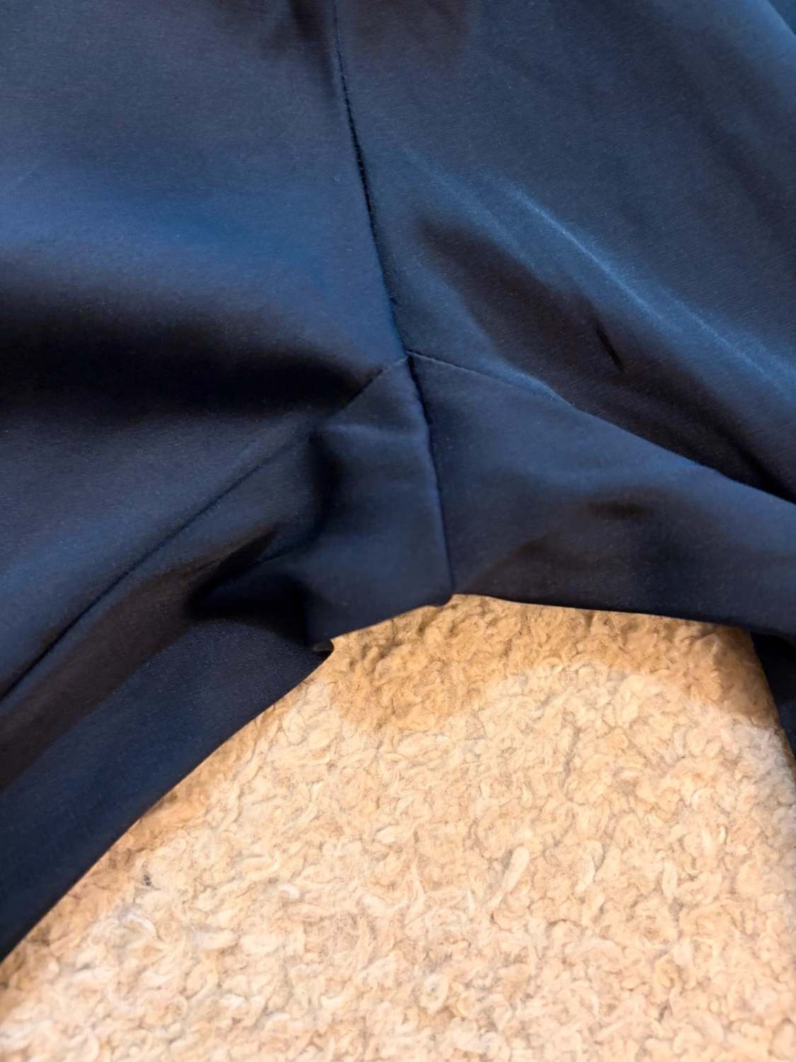 🔵 Pantalon de Survêtement Zara Basic - Marine avec Bandes Noires & Blanches - Taille S