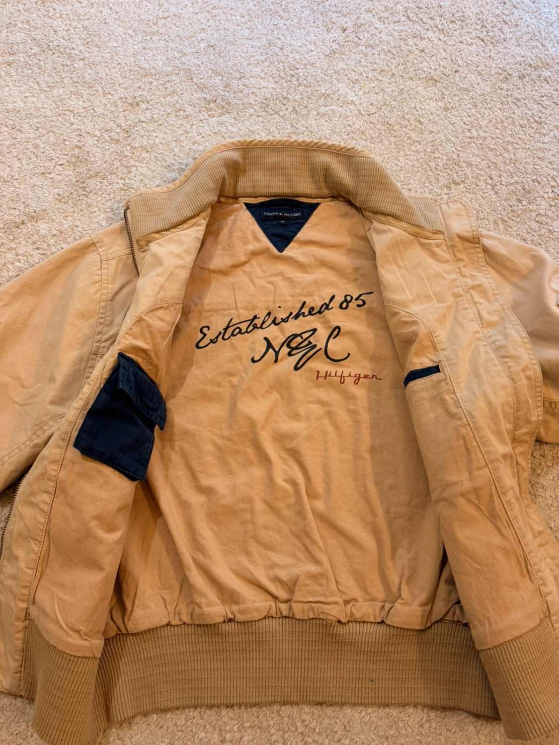 🏖️ Veste Tommy Hilfiger Garçon 12A - Beige - Taille 152