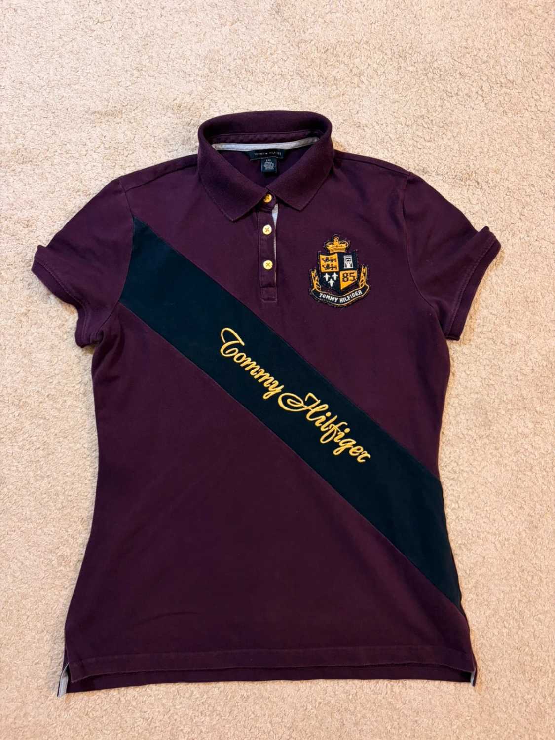 🍷 Polo Tommy Hilfiger Femme - Bordeaux - Taille M/L