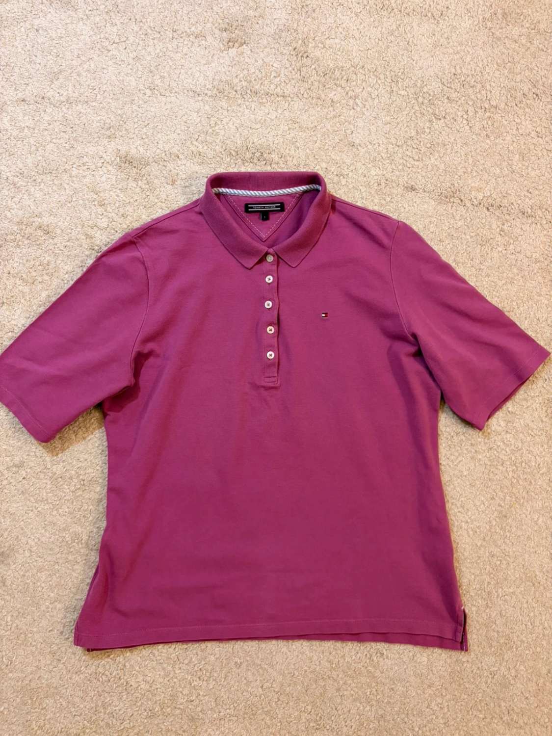 💜 Polo Tommy Hilfiger Femme - Bordeaux - Taille L