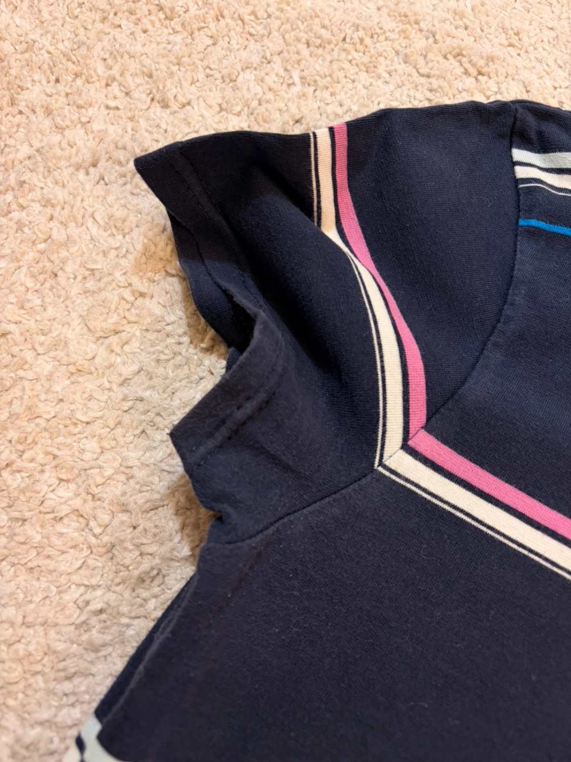 🌊💜 Polo Diadora Femme Rayé - Marine/Bleu/Violet/Blanc - Taille XL