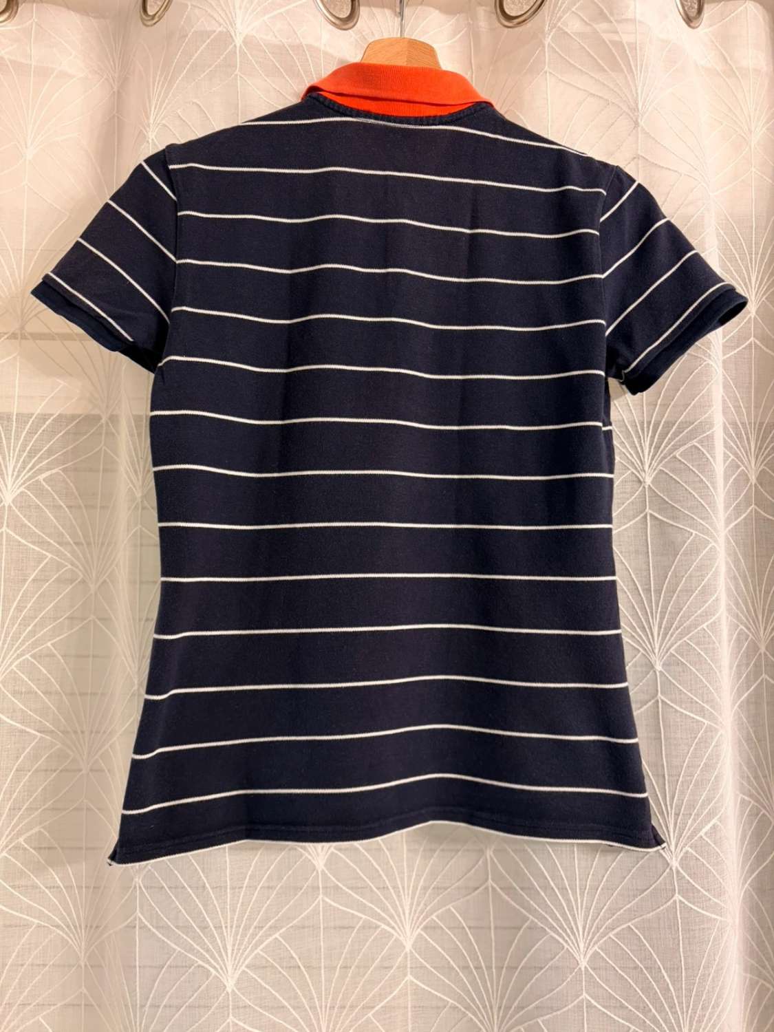 Polo Ralph Lauren Golf Femme Rayé - Marine/Blanc/Orange - Taille S