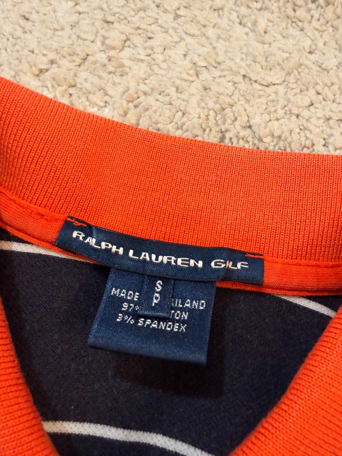 Polo Ralph Lauren Golf Femme Rayé - Marine/Blanc/Orange - Taille S