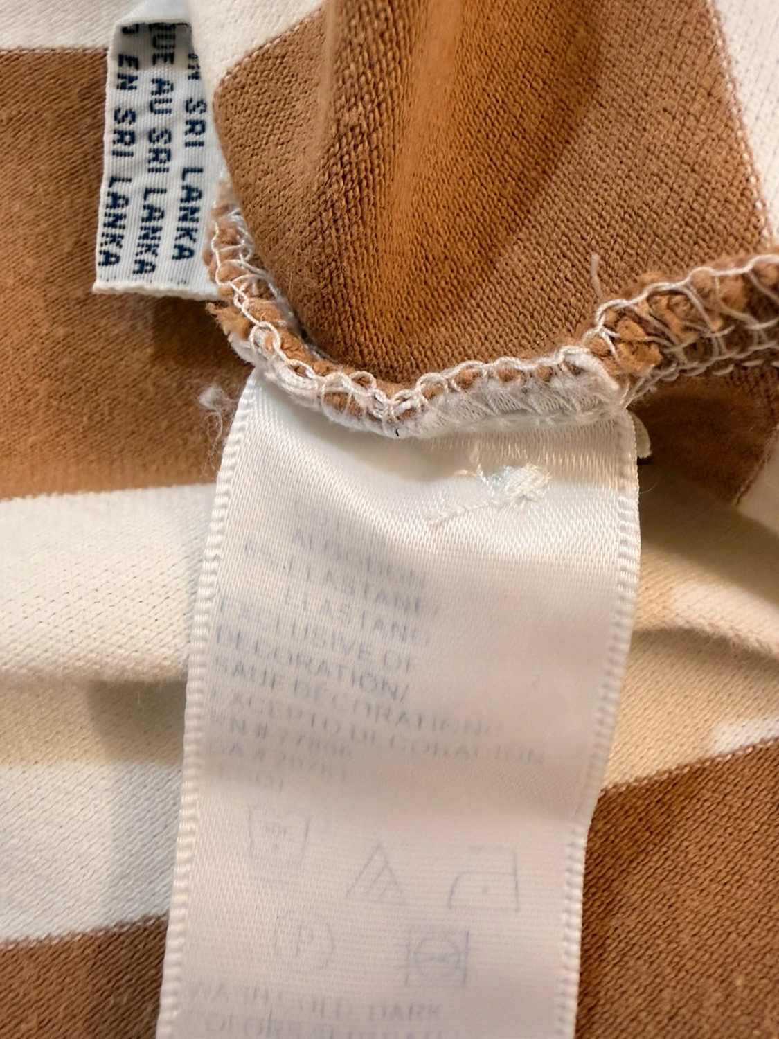 🤎 Polo Tommy Hilfiger Femme Rayé - Blanc & Marron - Taille XS/S