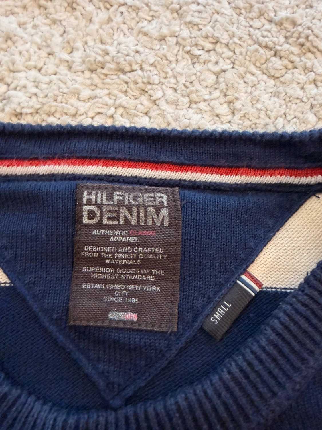 🔵🤍 Sweat Hilfiger Denim Femme - Rayures Marine & Crème - Taille S