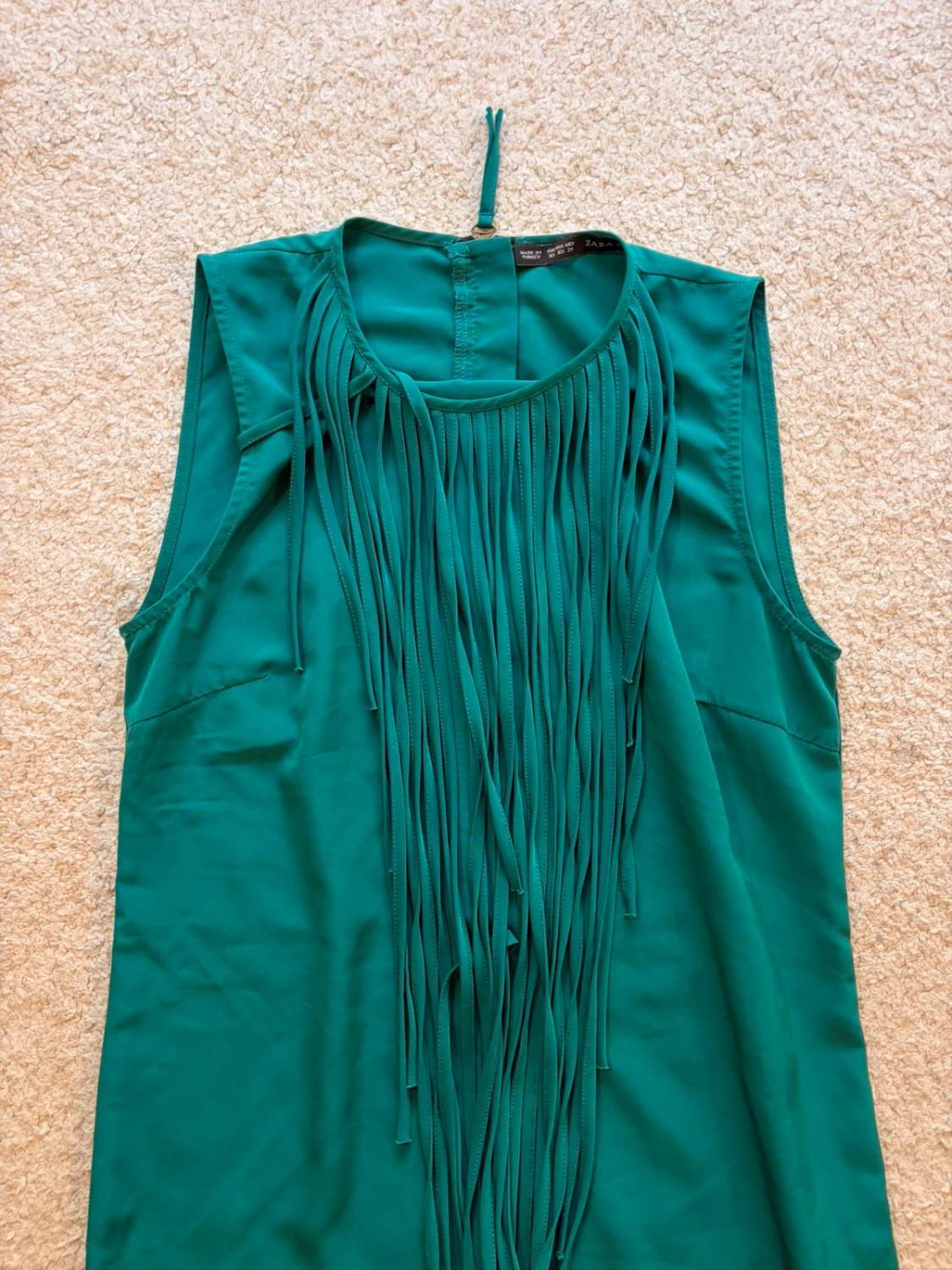 🍃🤎 Tunique Zara Basic Vert Foncé - Minimaliste & Longue