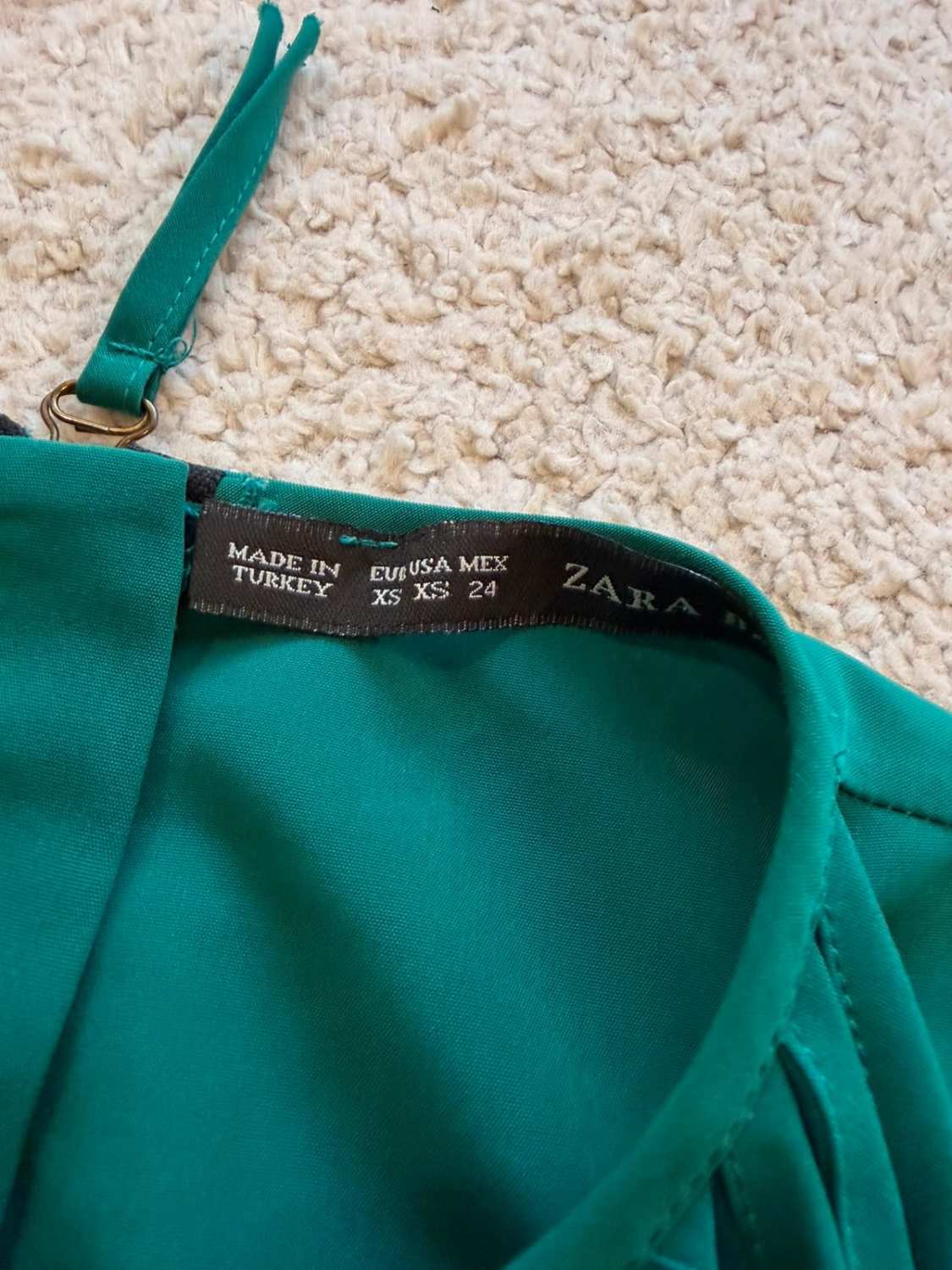 🍃🤎 Tunique Zara Basic Vert Foncé - Minimaliste & Longue