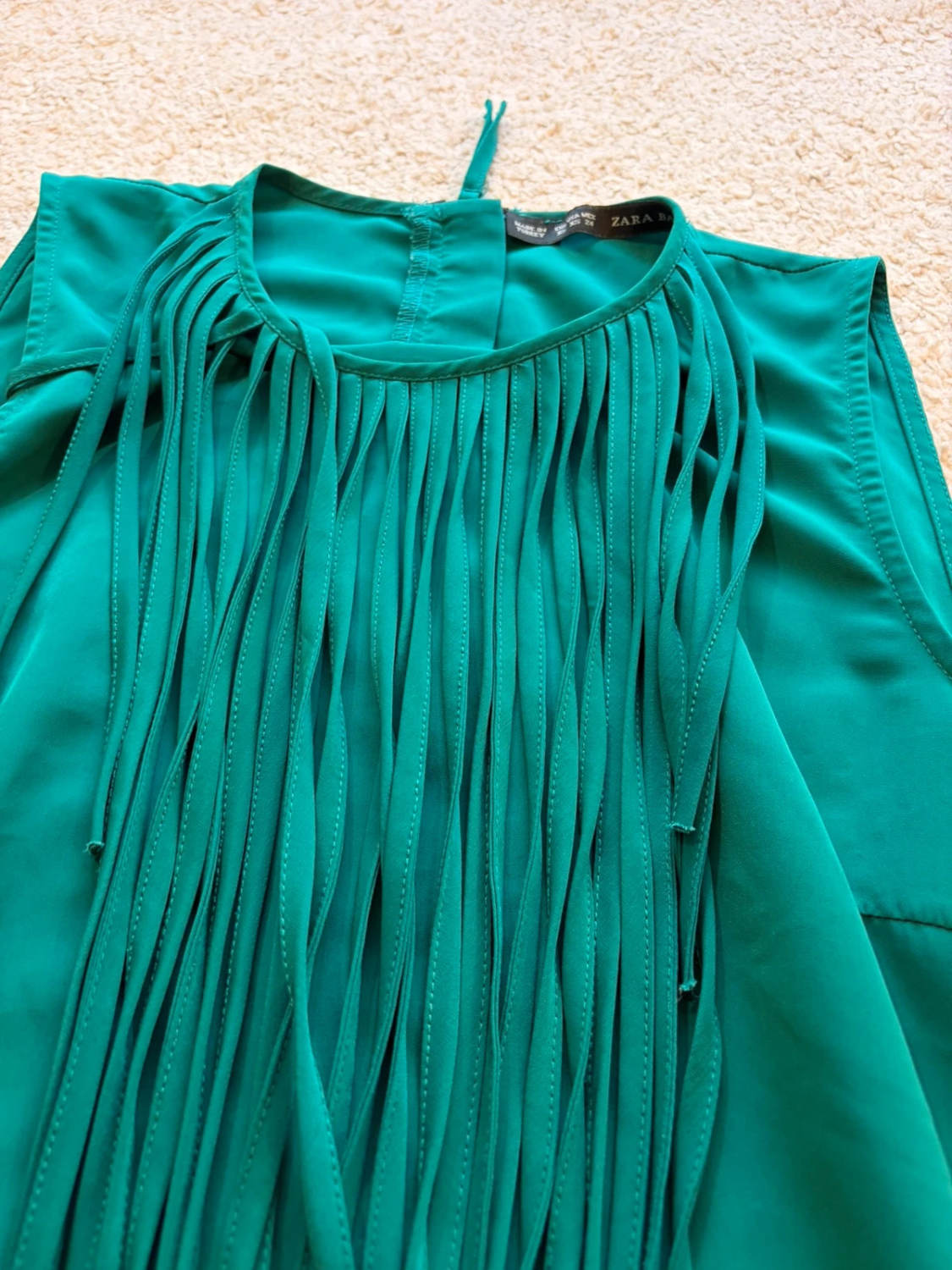 🍃🤎 Tunique Zara Basic Vert Foncé - Minimaliste & Longue