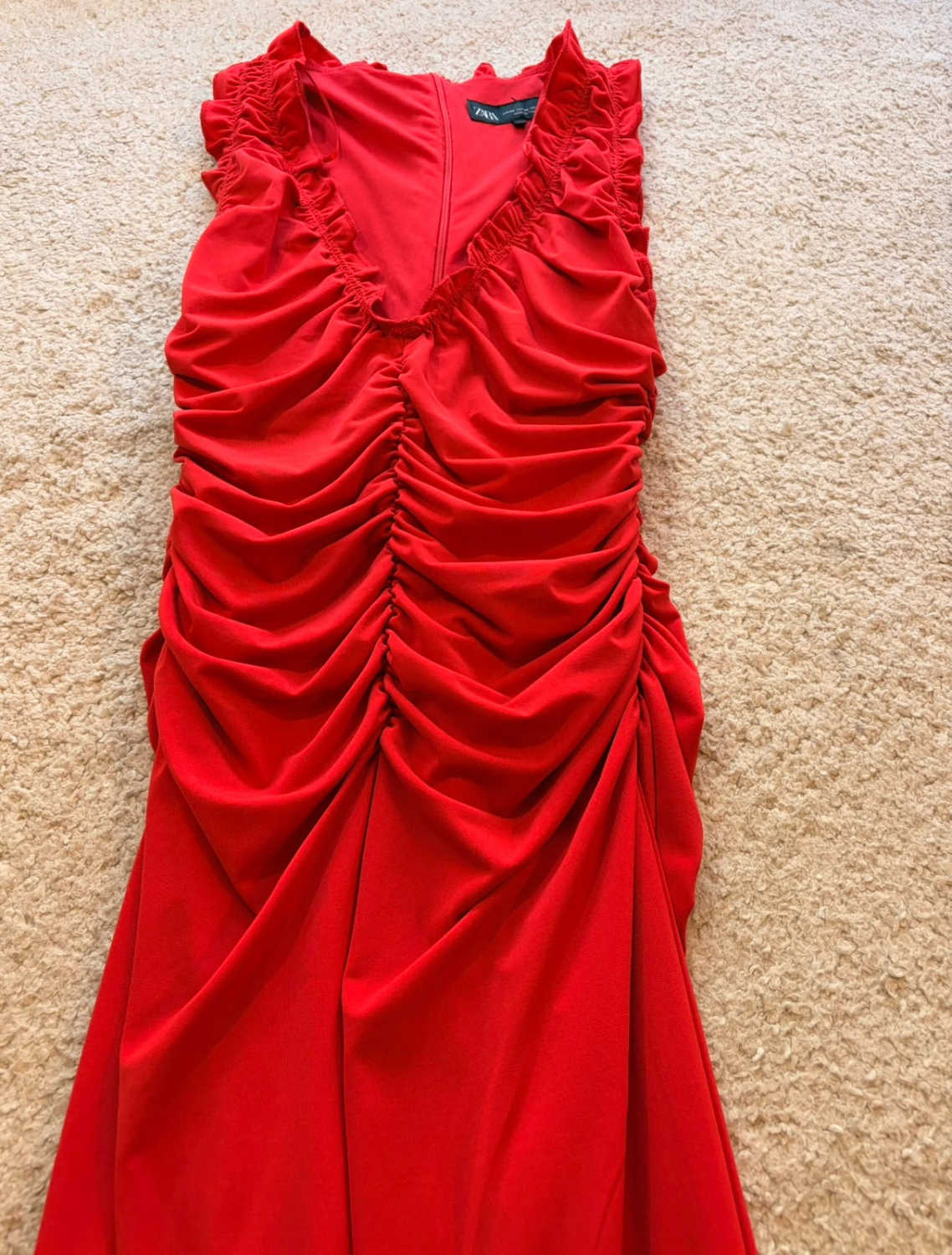 Robe Zara Rouge sans Manches - Taille XS