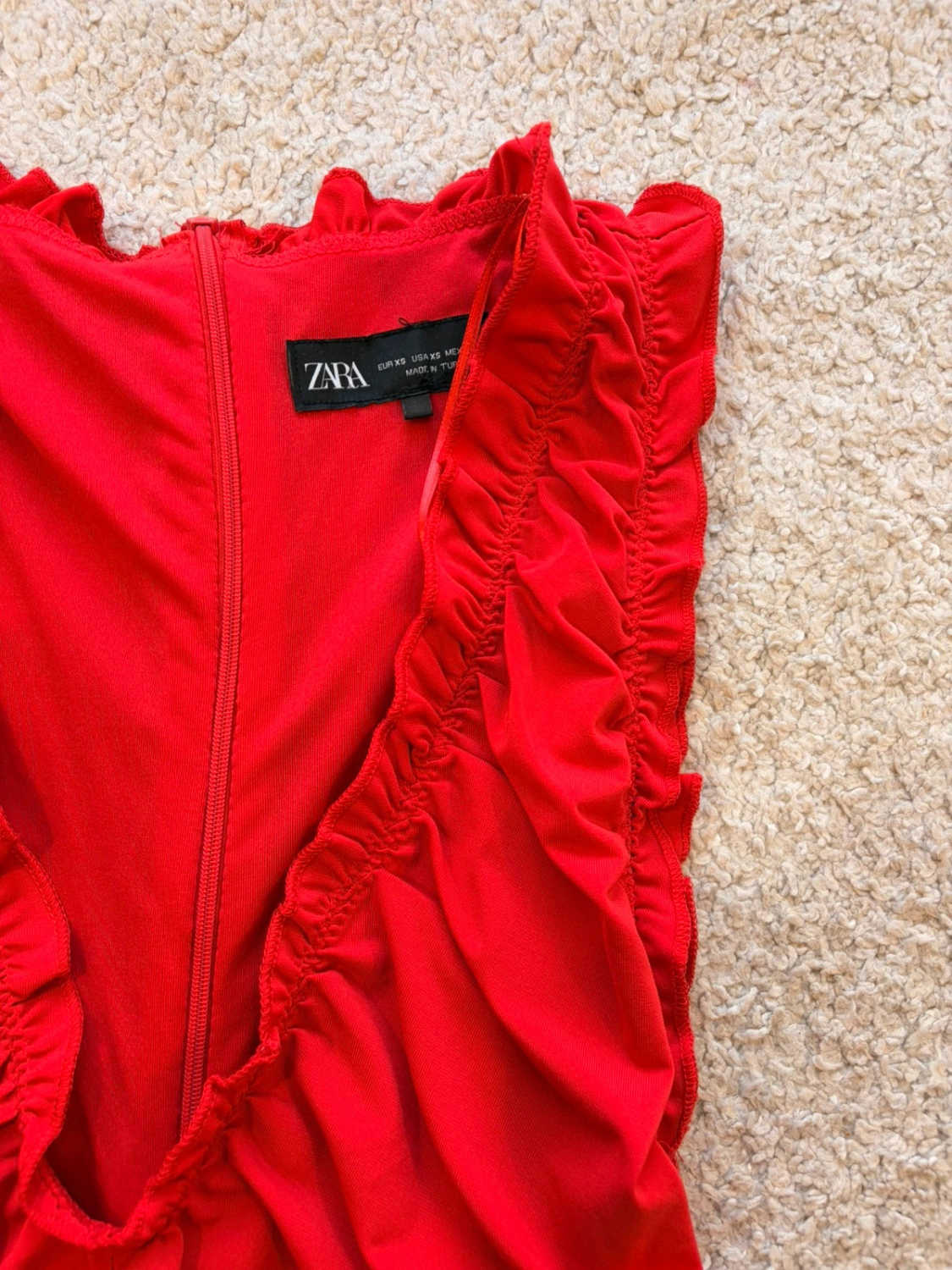 Robe Zara Rouge sans Manches - Taille XS