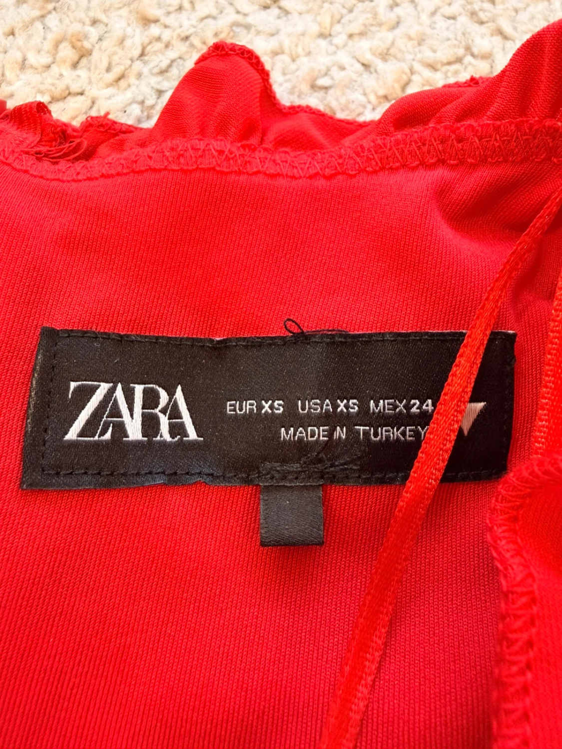 Robe Zara Rouge sans Manches - Taille XS