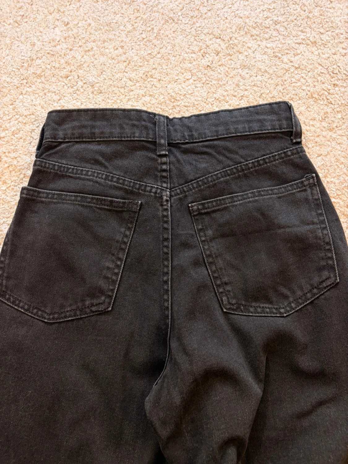 Jean Culotte Wide Leg Cropped Zara Noir Délavé Taille Haute – Femme – Taille EUR 32 (W20)