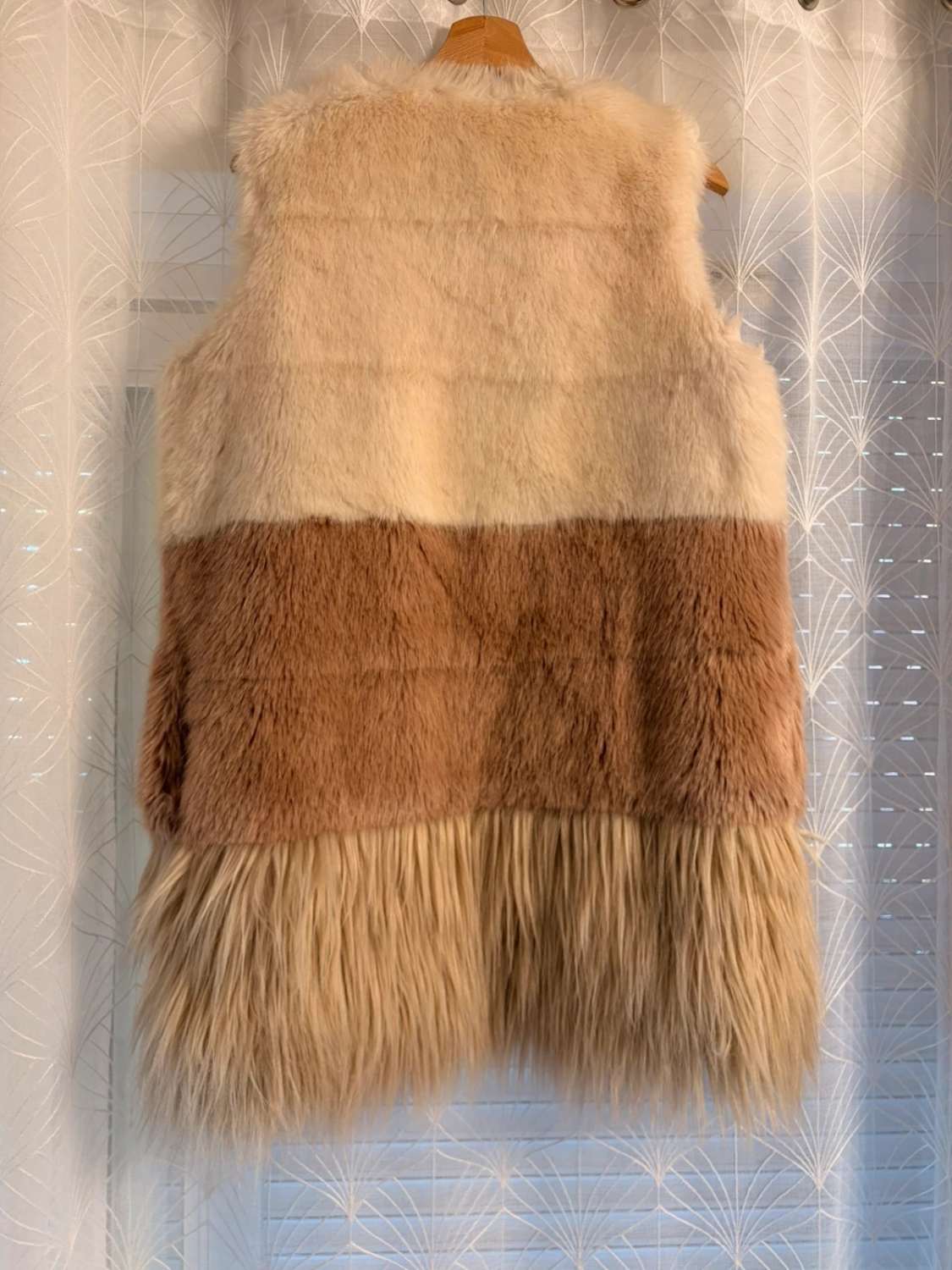 🧥🌸 Manteau Gilet Max&Co Faux Fur Crème/Rose - Douceur & Glamour