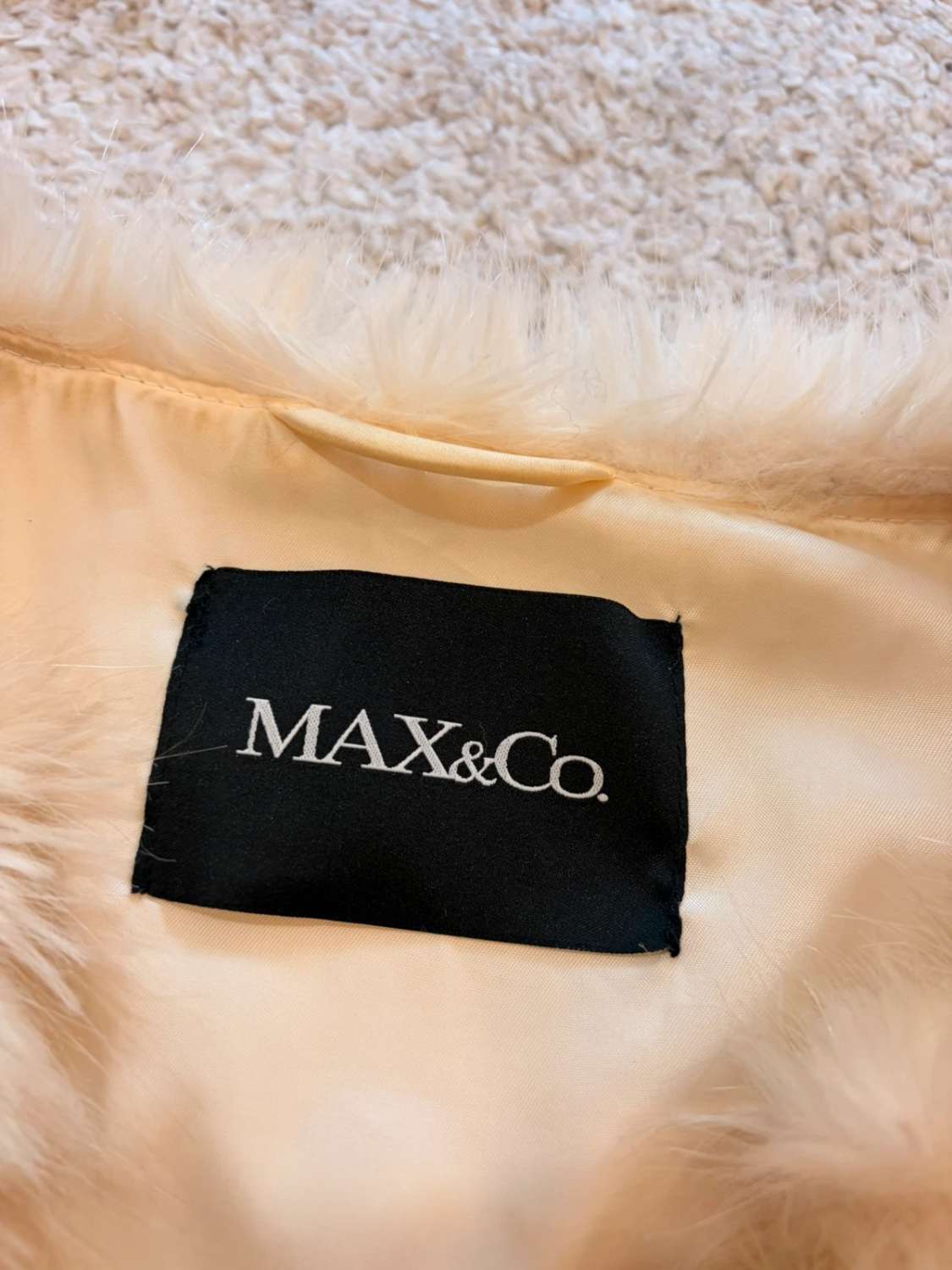 🧥🌸 Manteau Gilet Max&Co Faux Fur Crème/Rose - Douceur & Glamour