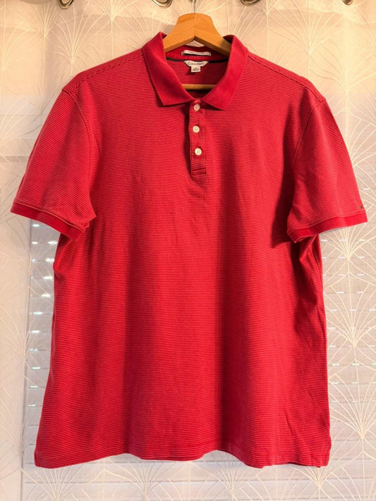 Polo Calvin Klein à Rayures Rouge/Blanc - Liquid Cotton & Élégant