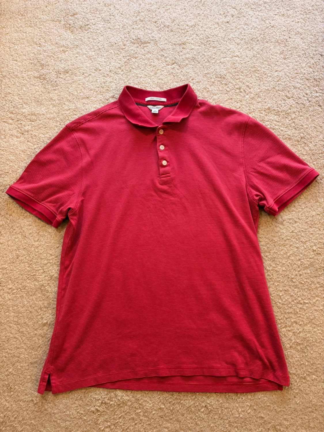 Polo Calvin Klein à Rayures Rouge/Blanc - Liquid Cotton & Élégant