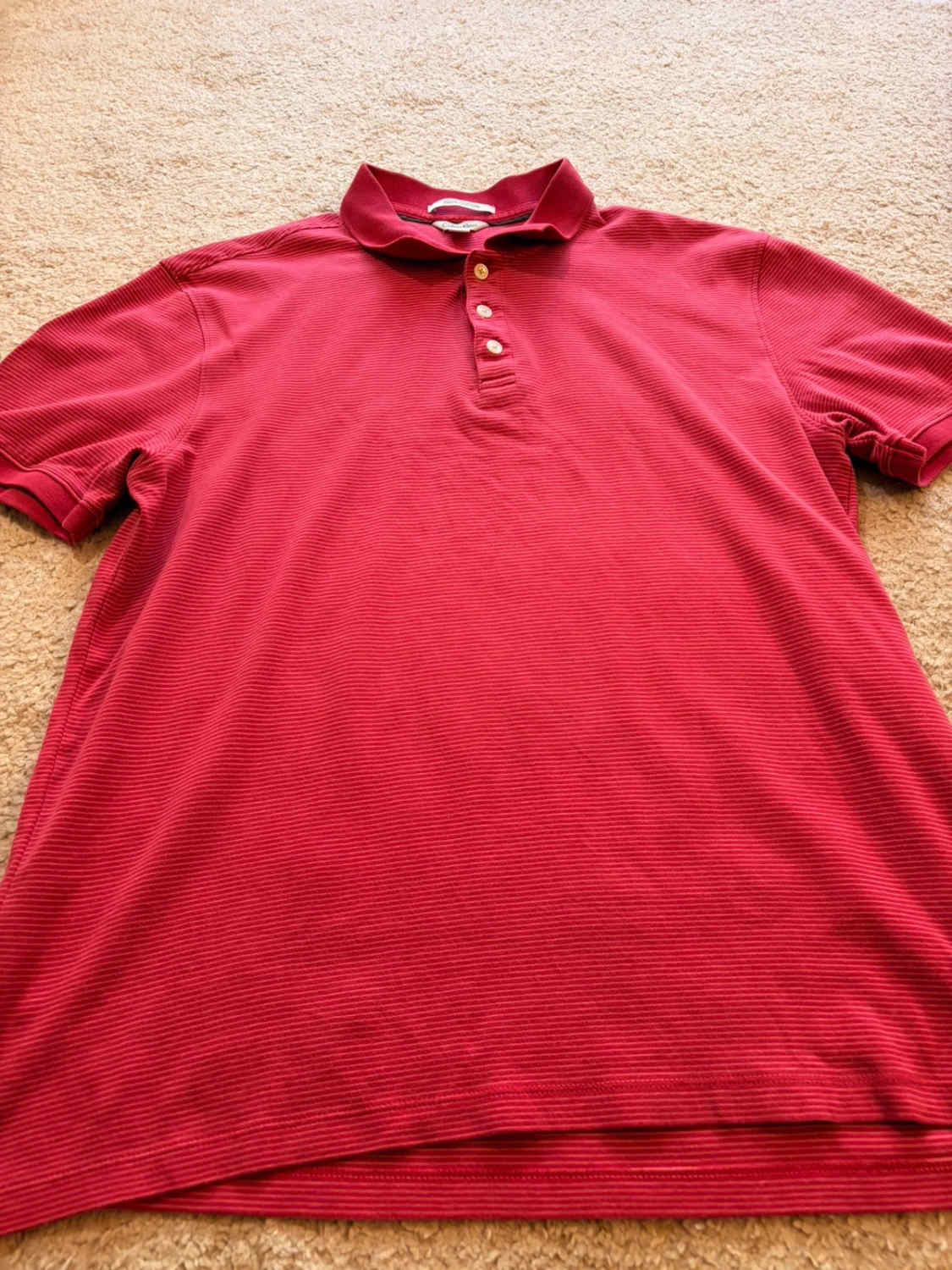 Polo Calvin Klein à Rayures Rouge/Blanc - Liquid Cotton & Élégant