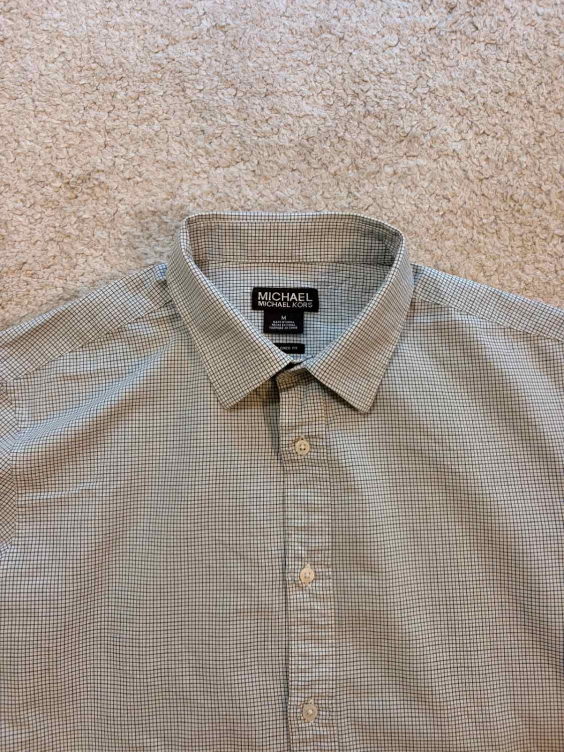 Camicia Michael Kors - A Quadri Bianco/Blu/Nero - Taglia M