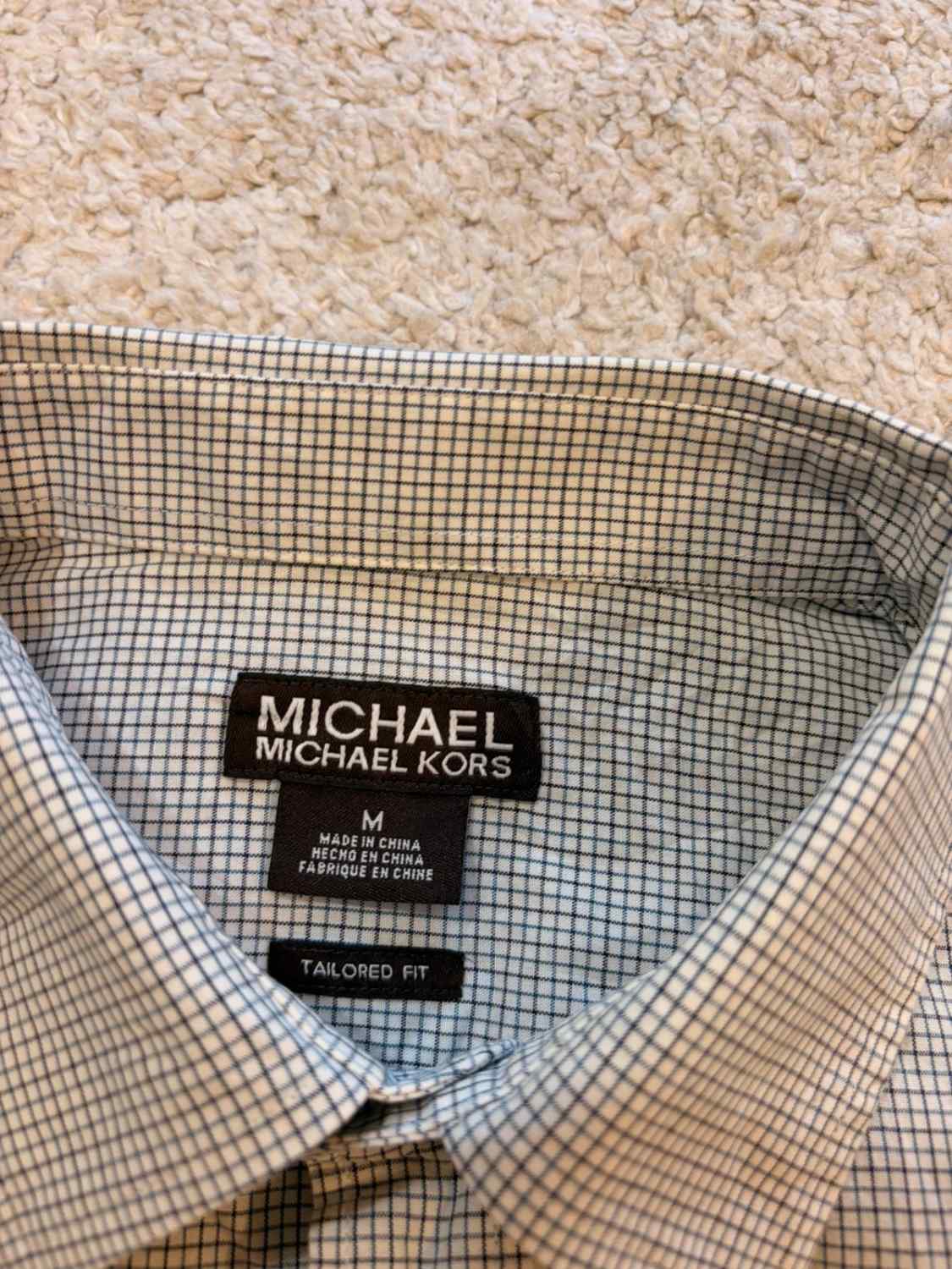 Camicia Michael Kors - A Quadri Bianco/Blu/Nero - Taglia M