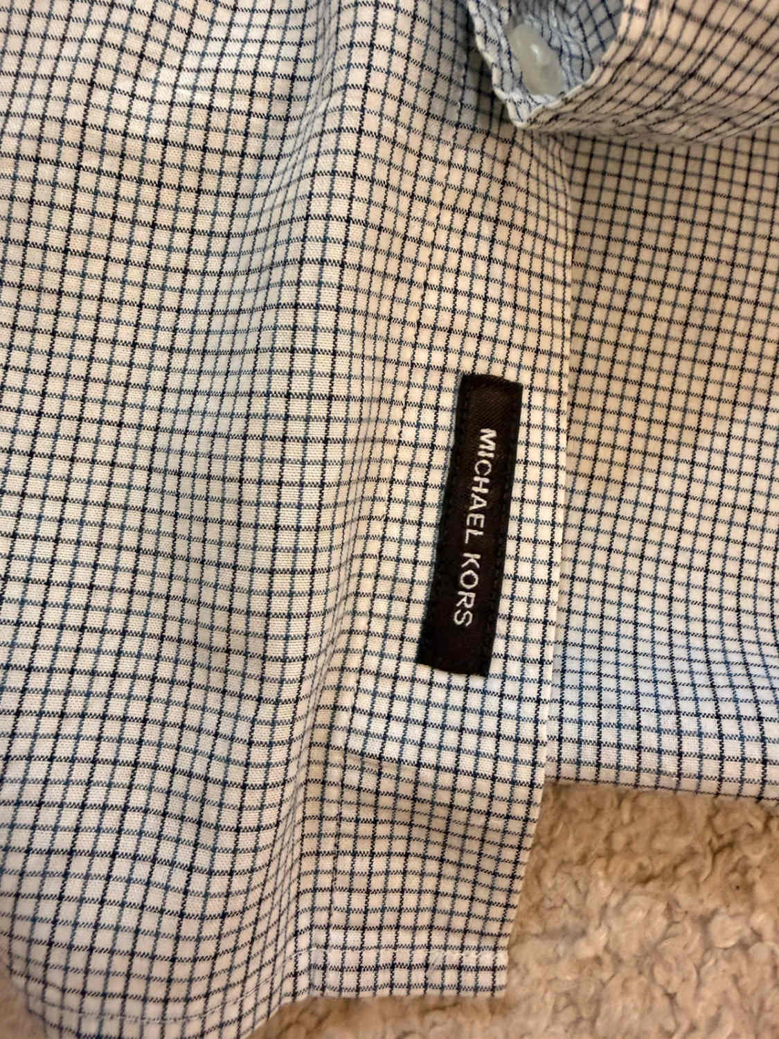 Camicia Michael Kors - A Quadri Bianco/Blu/Nero - Taglia M