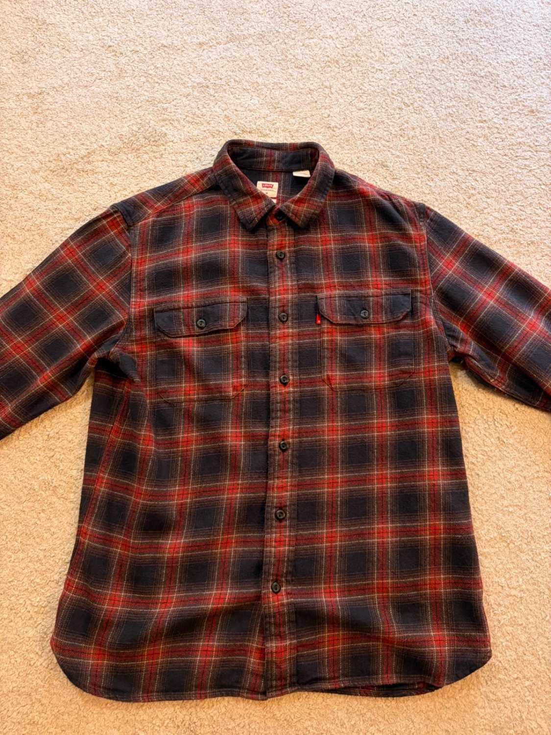 Chemise Levi's Femme Relaxed Fit - Carreaux Noir/Marron/Rouge/Blanc - Taille M