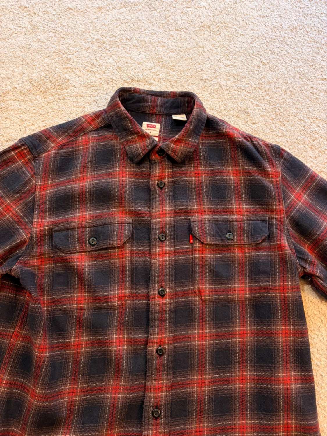 Chemise Levi's Femme Relaxed Fit - Carreaux Noir/Marron/Rouge/Blanc - Taille M