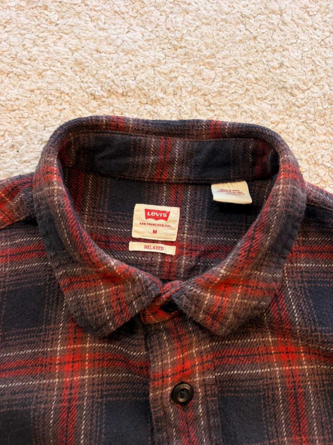 Chemise Levi's Femme Relaxed Fit - Carreaux Noir/Marron/Rouge/Blanc - Taille M