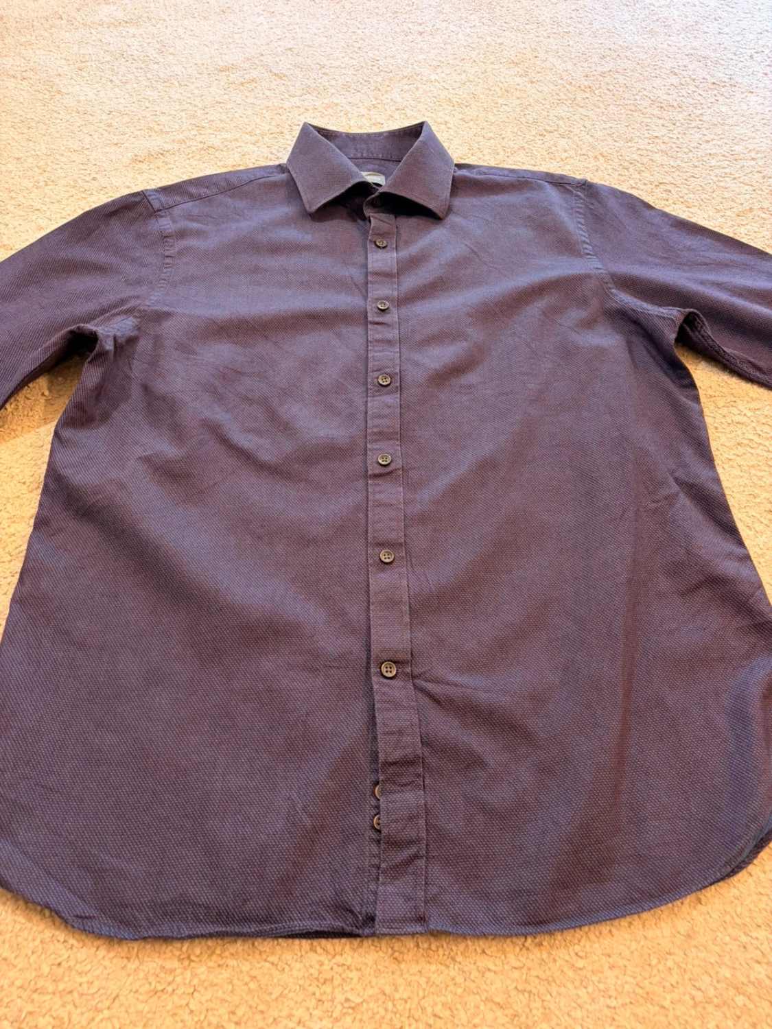 💜💙 Chemise Michael Kors Homme Slim Fit - Violet & Bleu Clair - Taille L