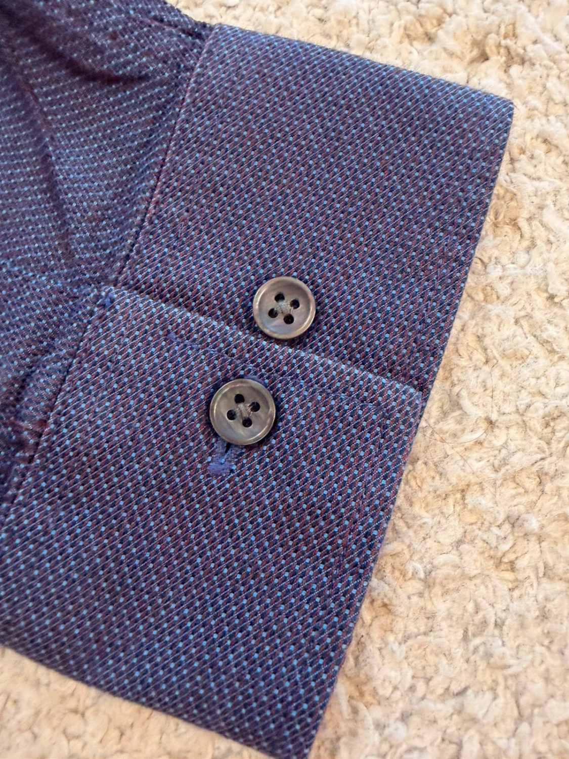 💜💙 Chemise Michael Kors Homme Slim Fit - Violet & Bleu Clair - Taille L