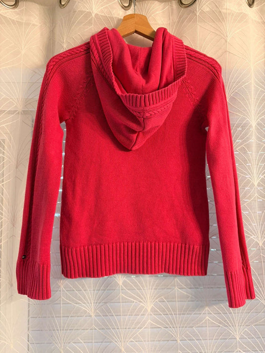 💖 Sweat à Capuche Tommy Hilfiger Femme Câble - Fuchsia - Taille L/G