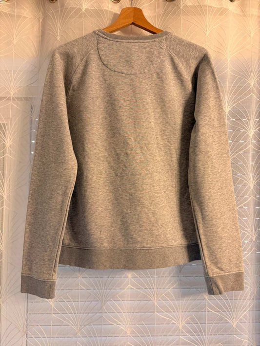 Sweatshirt gris chiné à manches raglan, vêtement seconde main mode décontractée