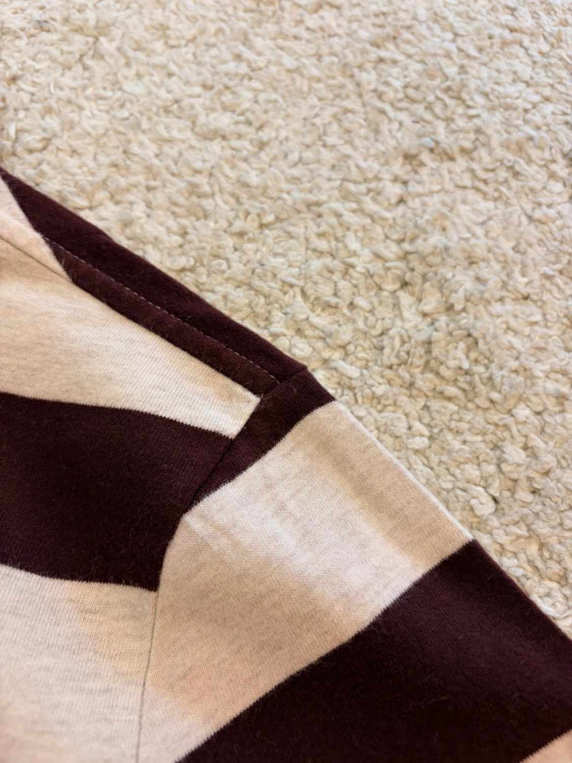 🍇 Polo Abercrombie & Fitch - Rayures Bordeaux & Beige - Taille S