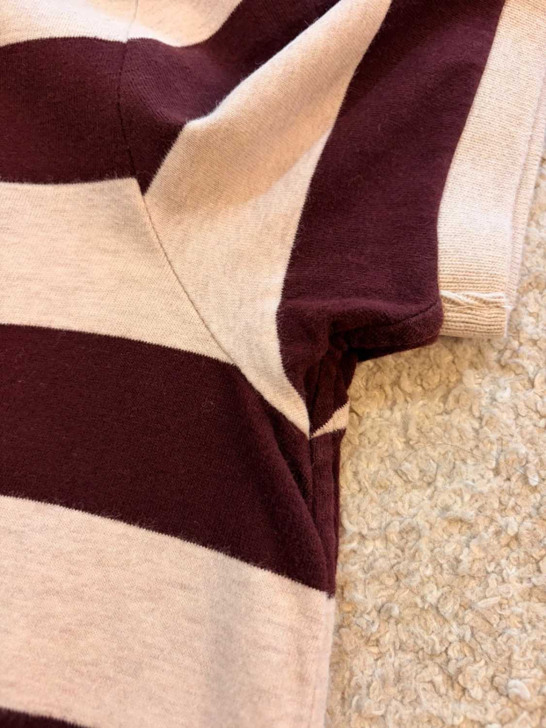 🍇 Polo Abercrombie & Fitch - Rayures Bordeaux & Beige - Taille S