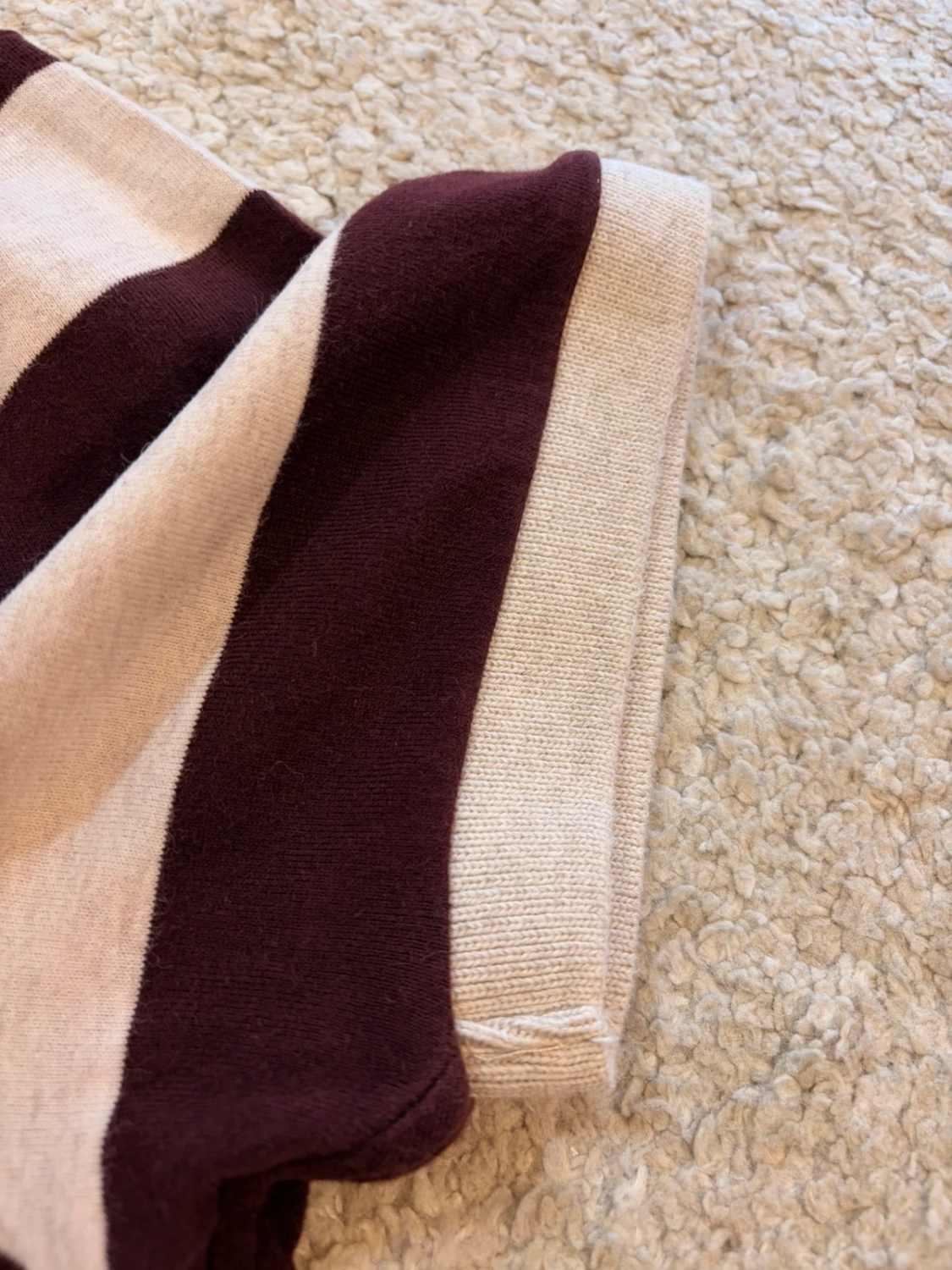 🍇 Polo Abercrombie & Fitch - Rayures Bordeaux & Beige - Taille S