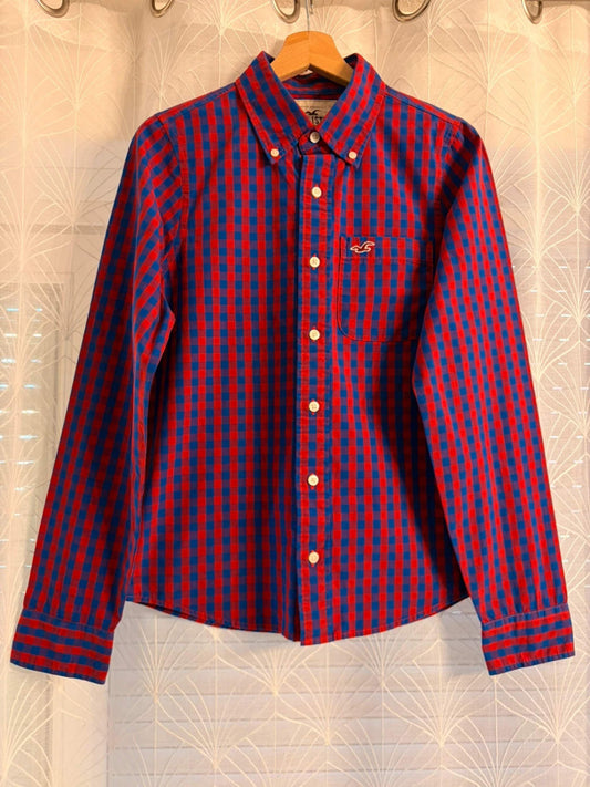 🔴🔵 Chemise Hollister Femme - Carreaux Bleu/Rouge/Bordeaux - Taille S