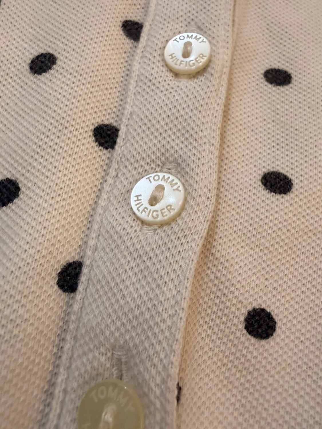 Polo Tommy Hilfiger Femme - Blanc à Motif Noir - Taille S
