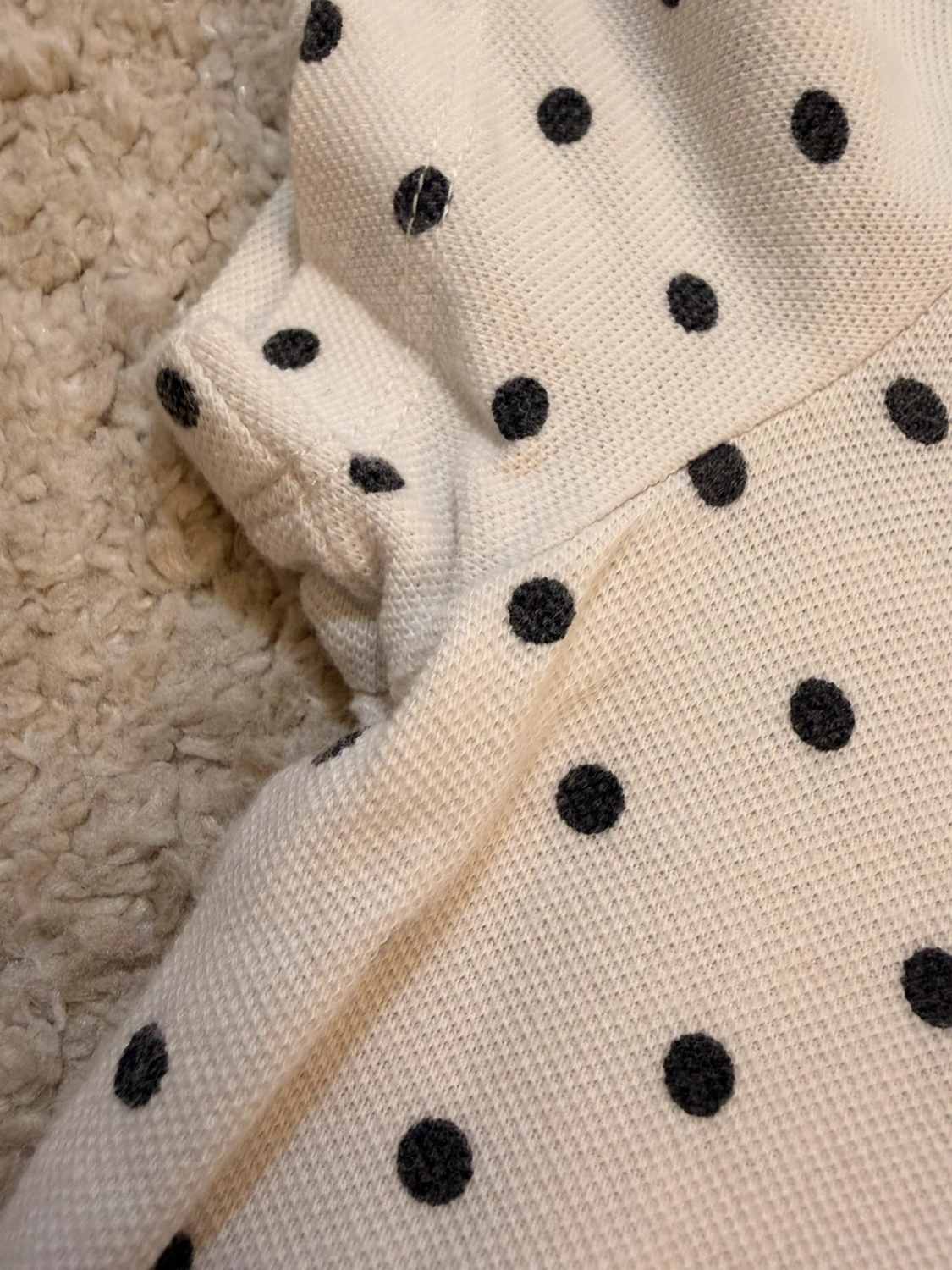 Polo Tommy Hilfiger Femme - Blanc à Motif Noir - Taille S