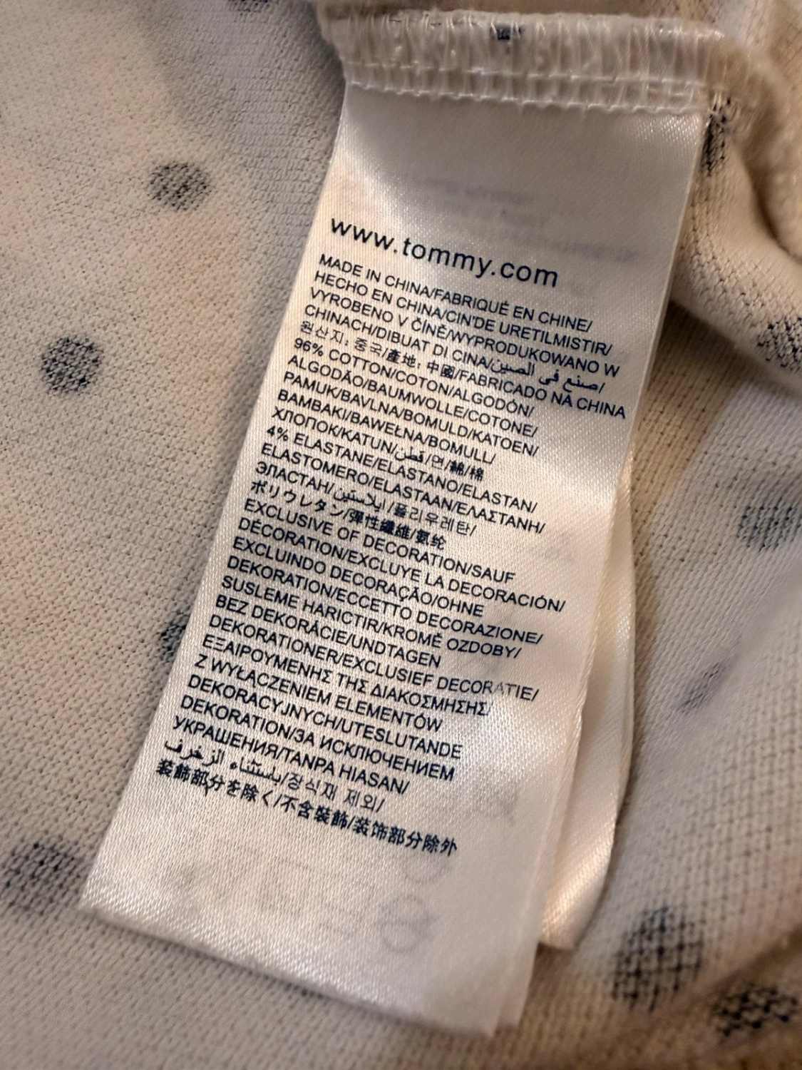 Polo Tommy Hilfiger Femme - Blanc à Motif Noir - Taille S