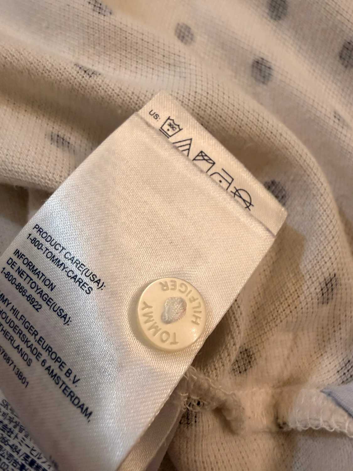 Polo Tommy Hilfiger Femme - Blanc à Motif Noir - Taille S
