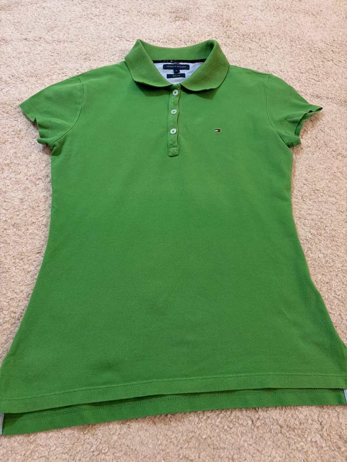 💚 Polo Tommy Hilfiger Femme Slim Fit - Vert - Taille S