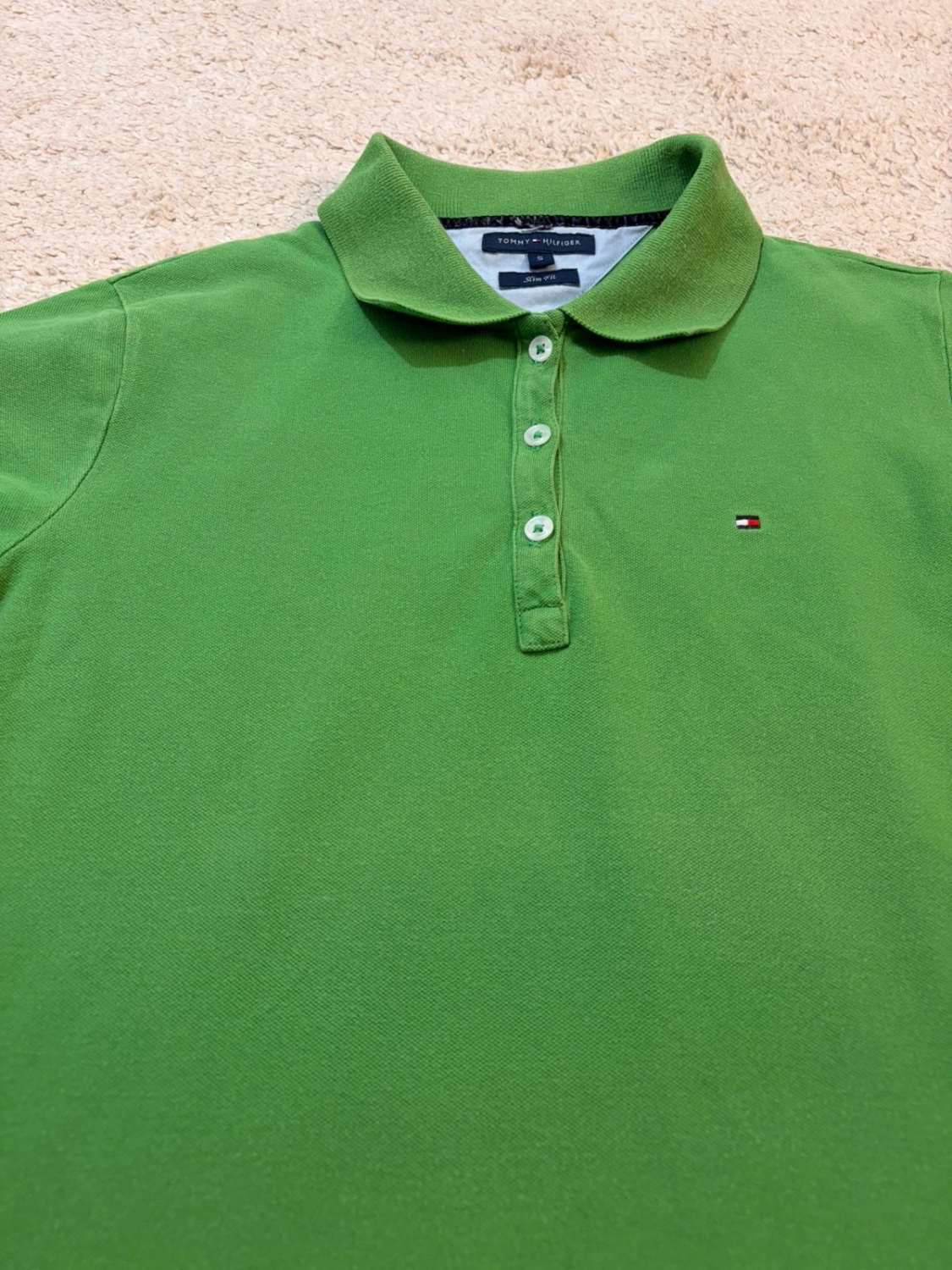 💚 Polo Tommy Hilfiger Femme Slim Fit - Vert - Taille S