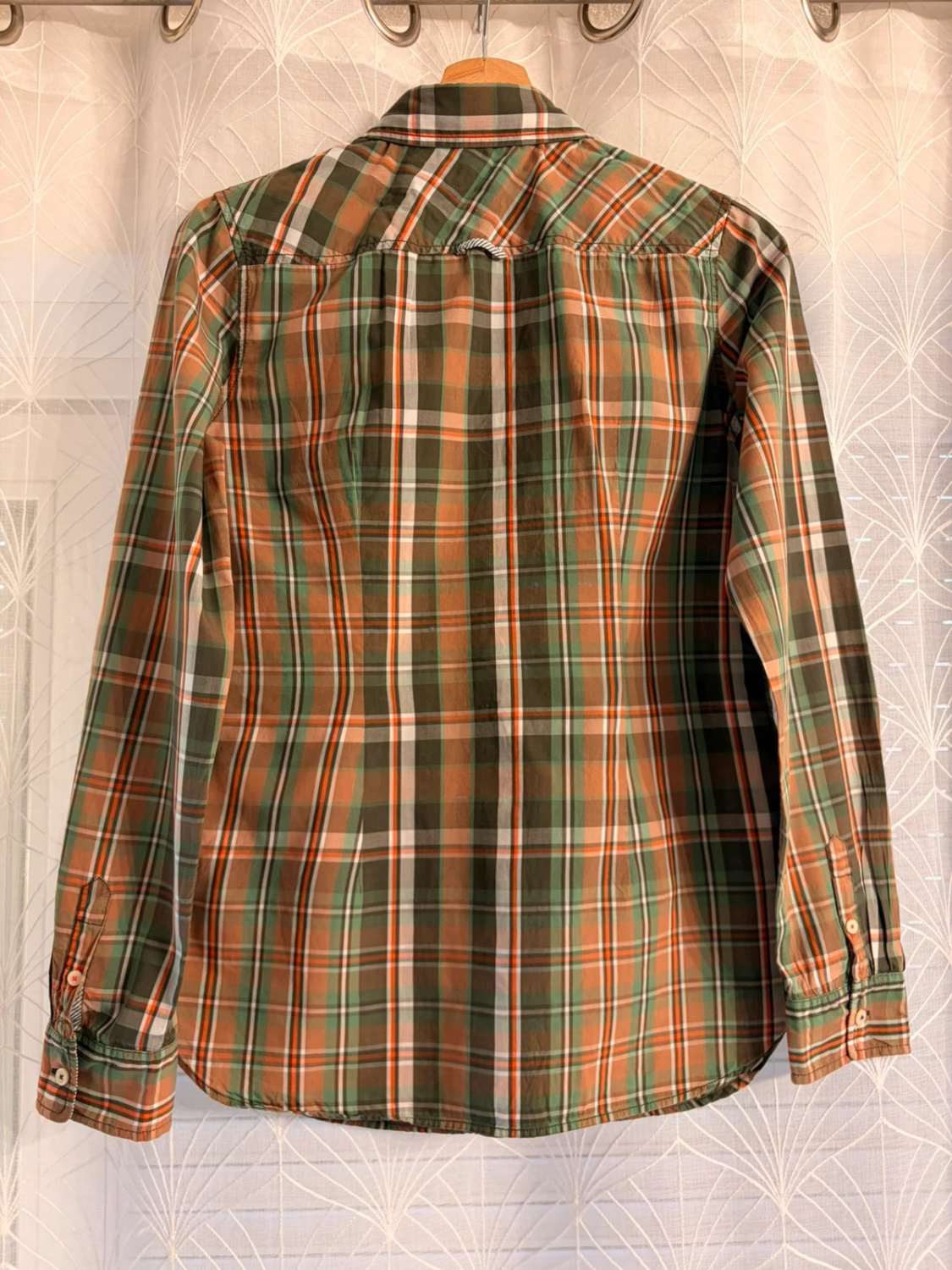 Chemise Tommy Hilfiger Femme Fitted - Carreaux Kaki/Marron/Vert/Rouge - Taille 6