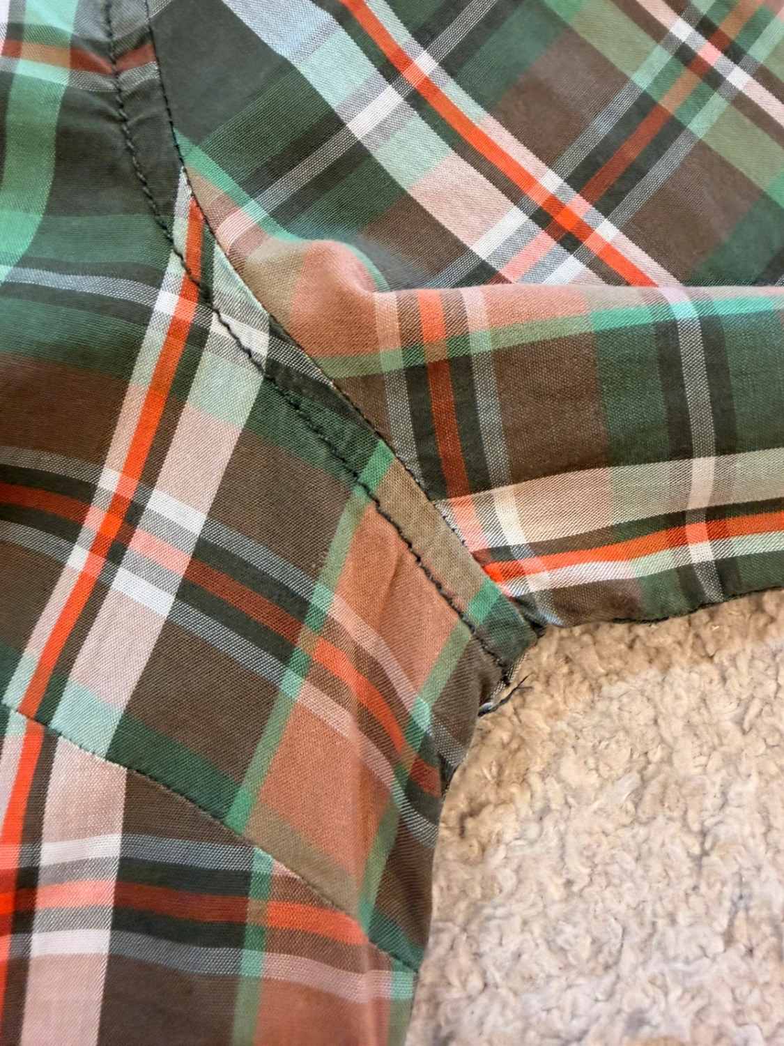 Chemise Tommy Hilfiger Femme Fitted - Carreaux Kaki/Marron/Vert/Rouge - Taille 6