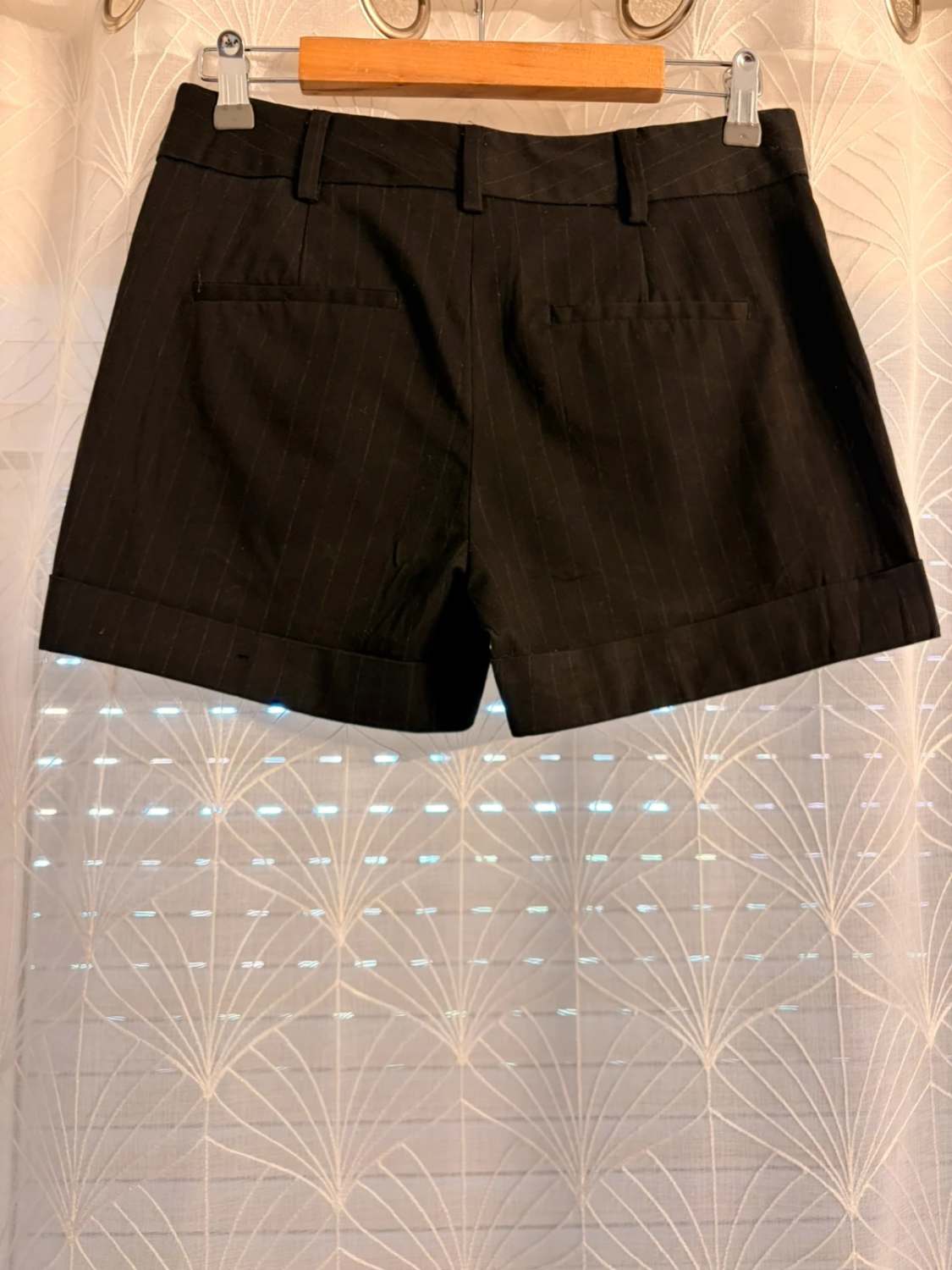 Short Chino Zara Basic - Rayures Noir & Gris - Taille XS