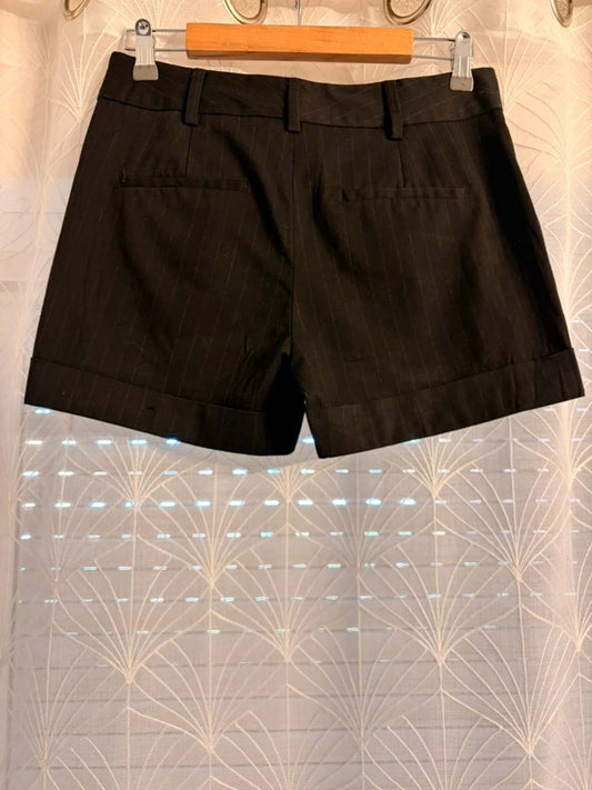 Pantalón corto Chino Zara Básico - Rayas Negro y Gris - Talla XS