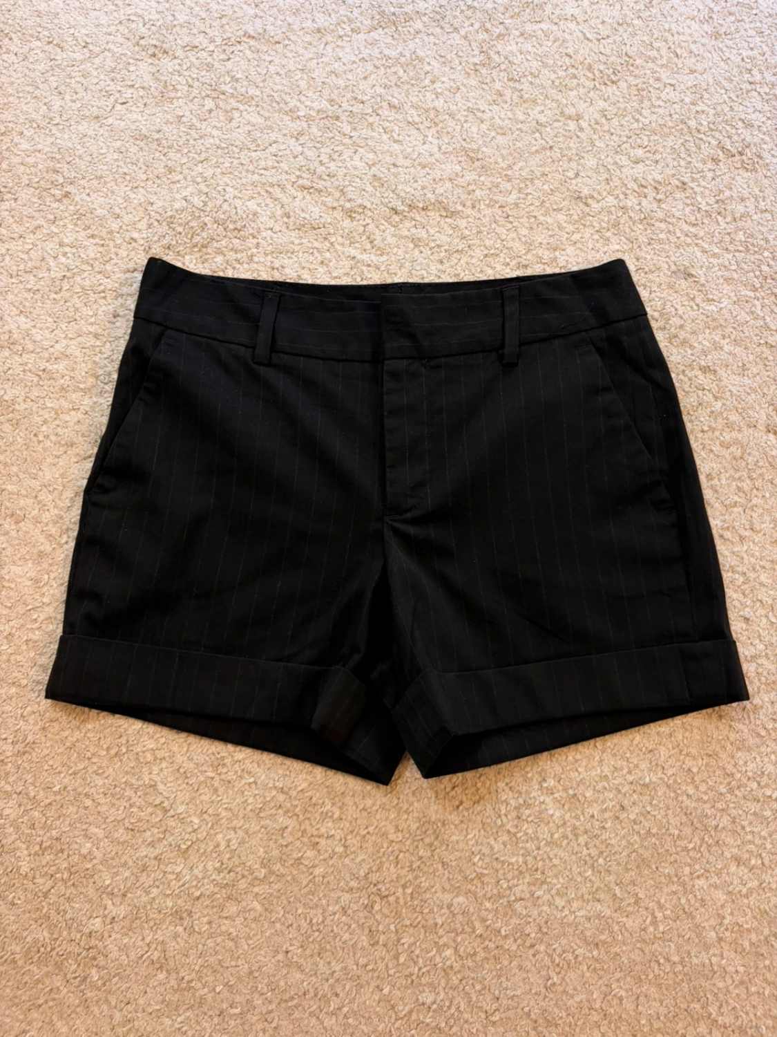 Short Chino Zara Basic - Rayures Noir & Gris - Taille XS