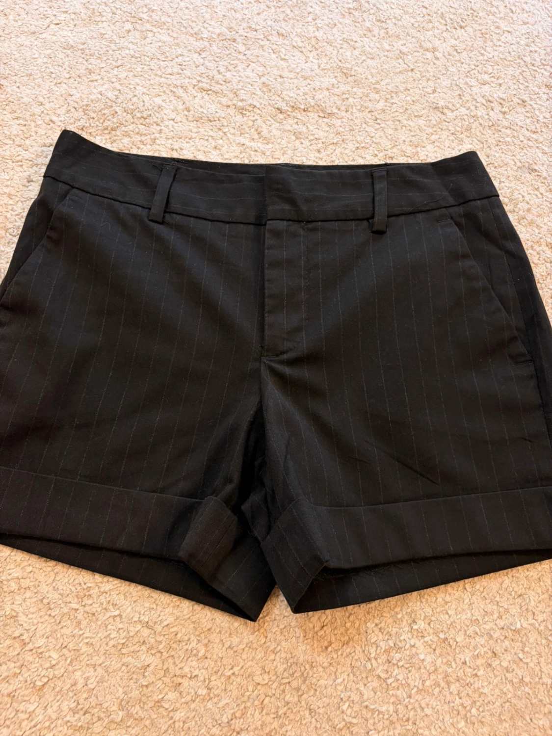 Short Chino Zara Basic - Rayures Noir & Gris - Taille XS
